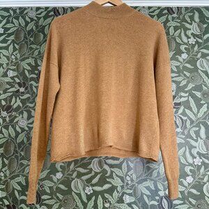 SOLD - Madewell Cashmere Mockneck Sweater - Camel/Heather Toast - Small
